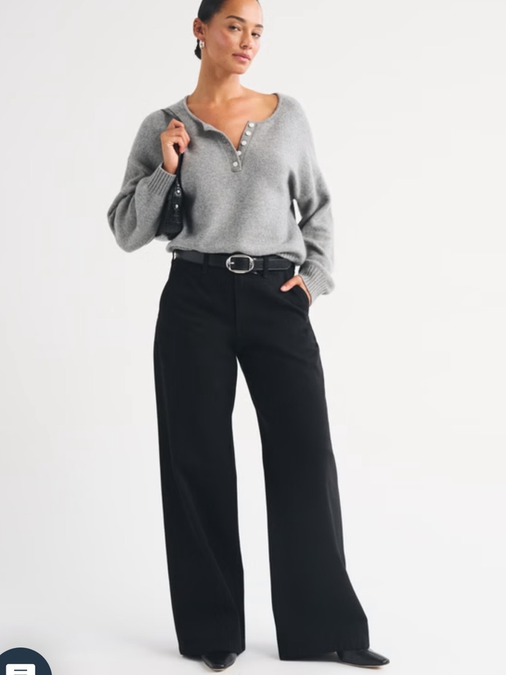 Abercrombie (Curve Love) Black High Rise Loose Women's Jeans